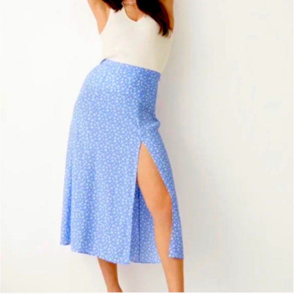 & Other Stories blue floral print skirt